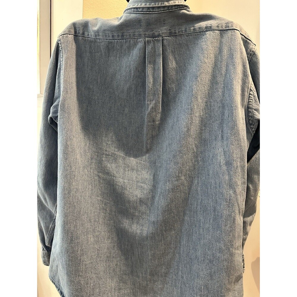 Polo by Ralph Lauren soft Denim 100% cotton mens LS button down shirt szXL logo - Picture 4 of 7